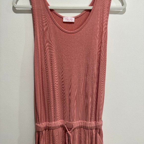 Pink Drawstring Jumpsuit - Picture 2 of 7